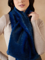 Thumbnail for InWeave Women's Royal Blue Faux Fur Neck Warmer - Distacart