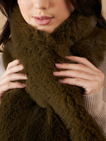 Thumbnail for InWeave Women's Mehandi Green Faux Fur Neck Warmer - Distacart