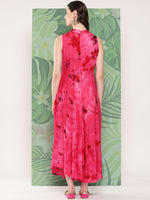 Thumbnail for InWeave Women's Magenta Tie And Die Dress - Distacart