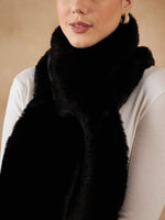 Thumbnail for InWeave Women's Black Faux Fur Neck Warmer - Distacart