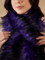 Thumbnail for InWeave Women's Purple Black Faux Fur Neck Warmer - Distacart