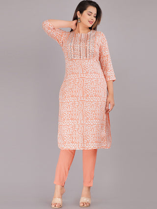 Kalini Women Quirky Printed Pure Cotton Kurta with Trousers - Distacart