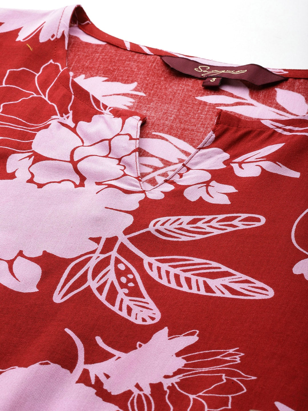 Sangria Floral Printed Regular Kurta with Trousers - Distacart
