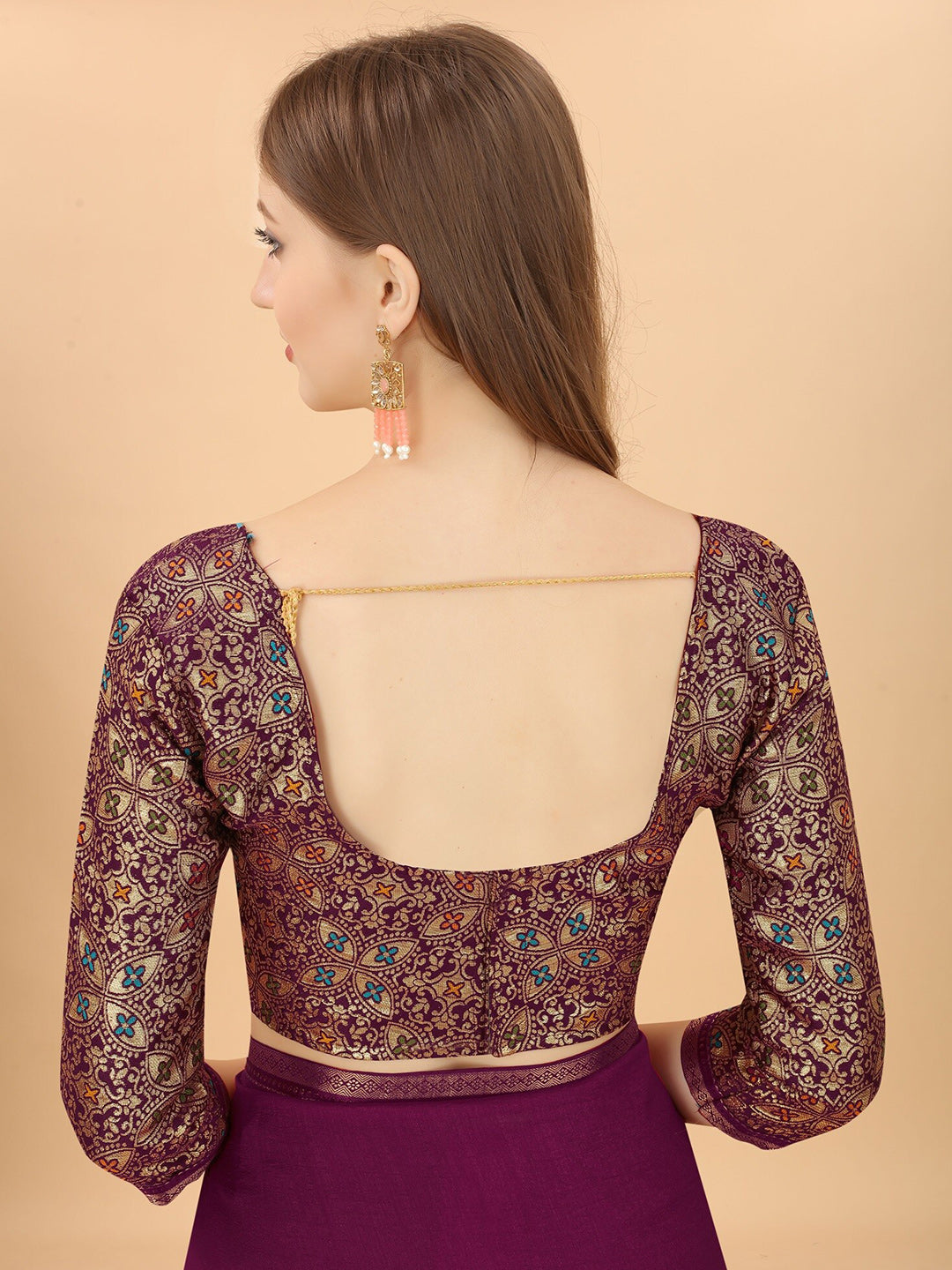 Kalini Purple & Red Pure Silk Saree - Distacart