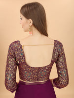 Thumbnail for Kalini Purple & Red Pure Silk Saree - Distacart