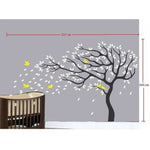Thumbnail for Big Beautiful Black Tree White Leaves Yellow Birds - Distacart
