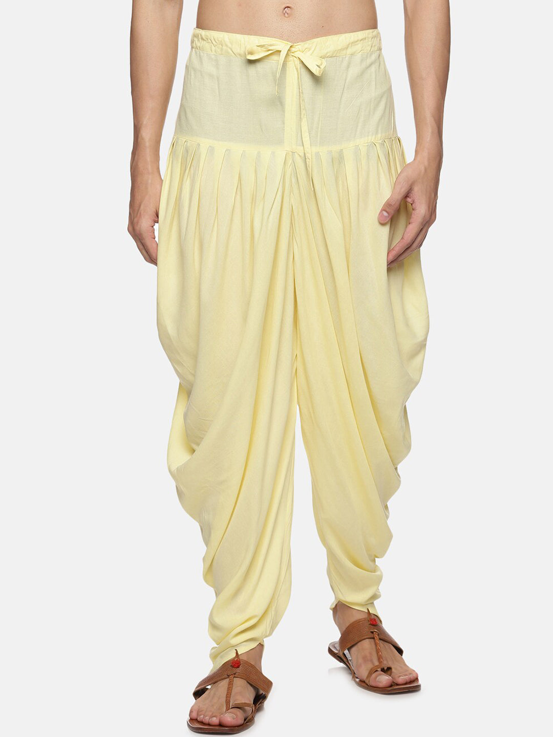 Sethukrishna Men Yellow Solid Dhoti Pant - Distacart