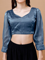 Thumbnail for Tikhi Imli Organza Three-Quarter Sleeves Saree Blouse - Distacart