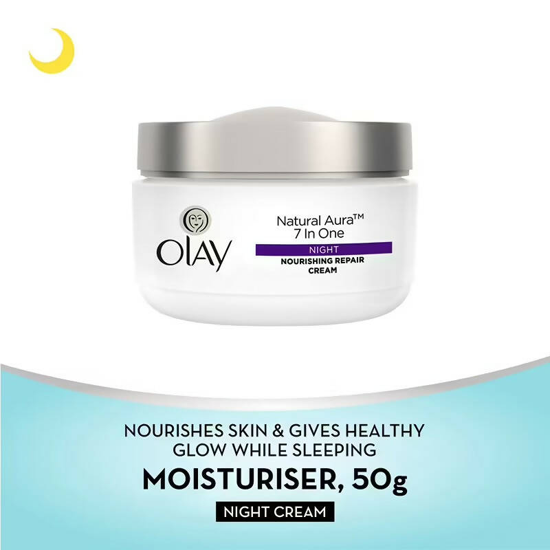 Olay Natural Aura 7 In One Night Nourishing Repair Cream - Distacart