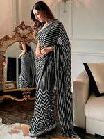 Thumbnail for Sangria Black Sequinned Embellished Saree - Distacart