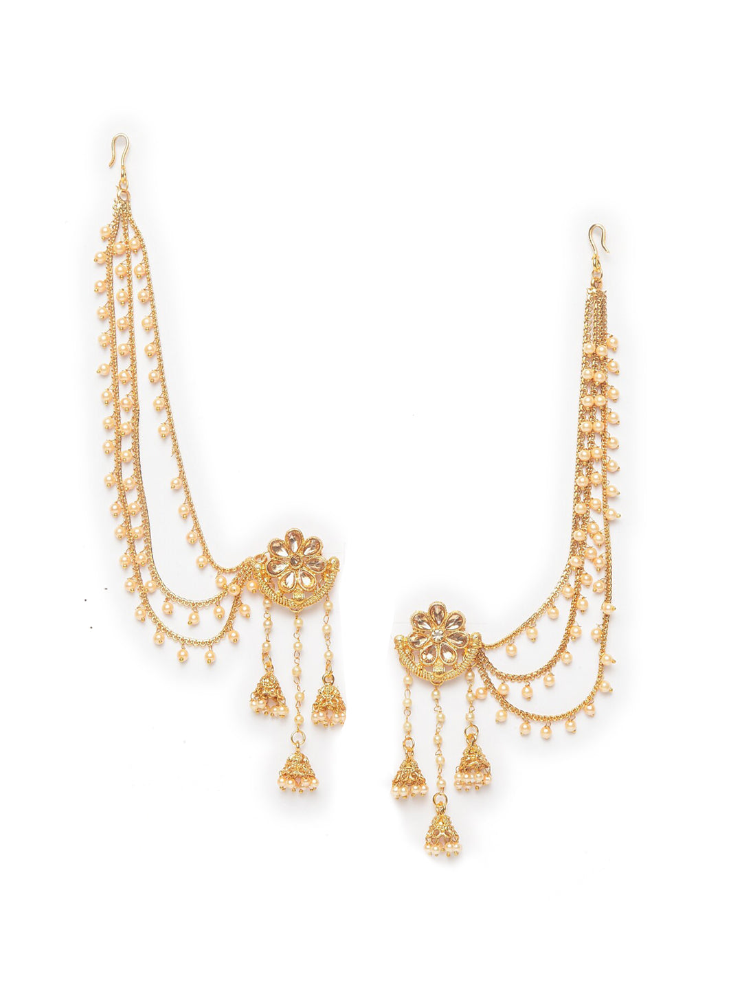 Shining Diva Gold Plated Taselled Classic Jhumkas - Distacart