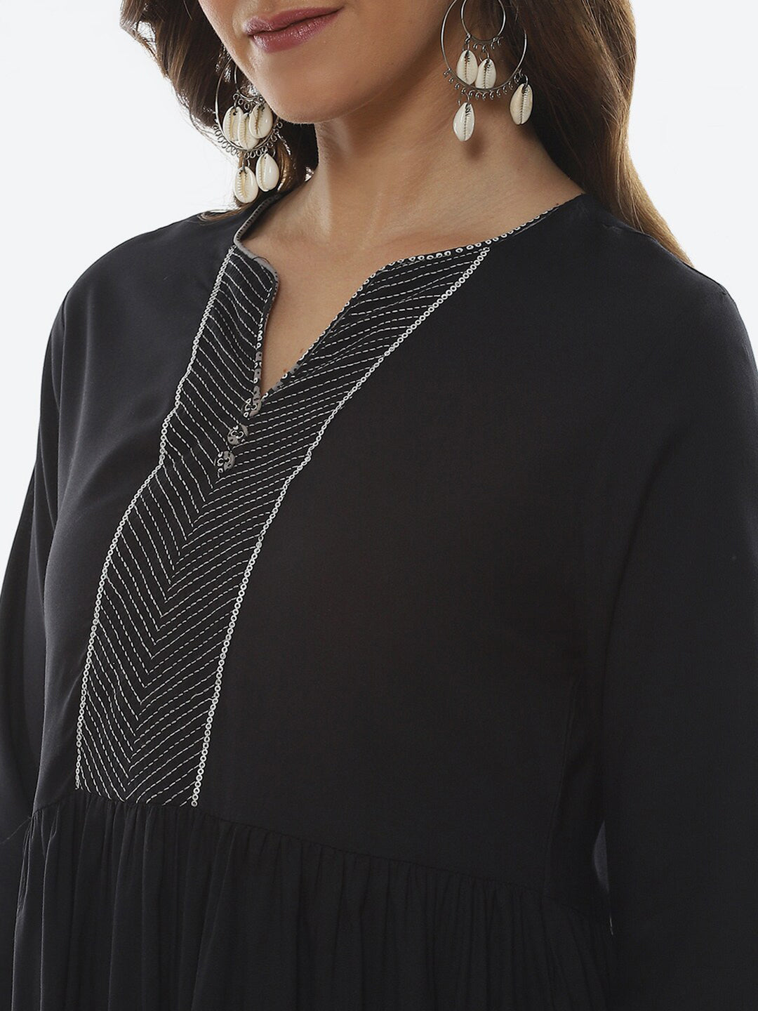 Biba Women Pleated Kurta with Trousers & Dupatta - Distacart