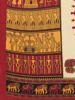 Thumbnail for Kalini Beige & Red Warli Art Silk Saree - Distacart