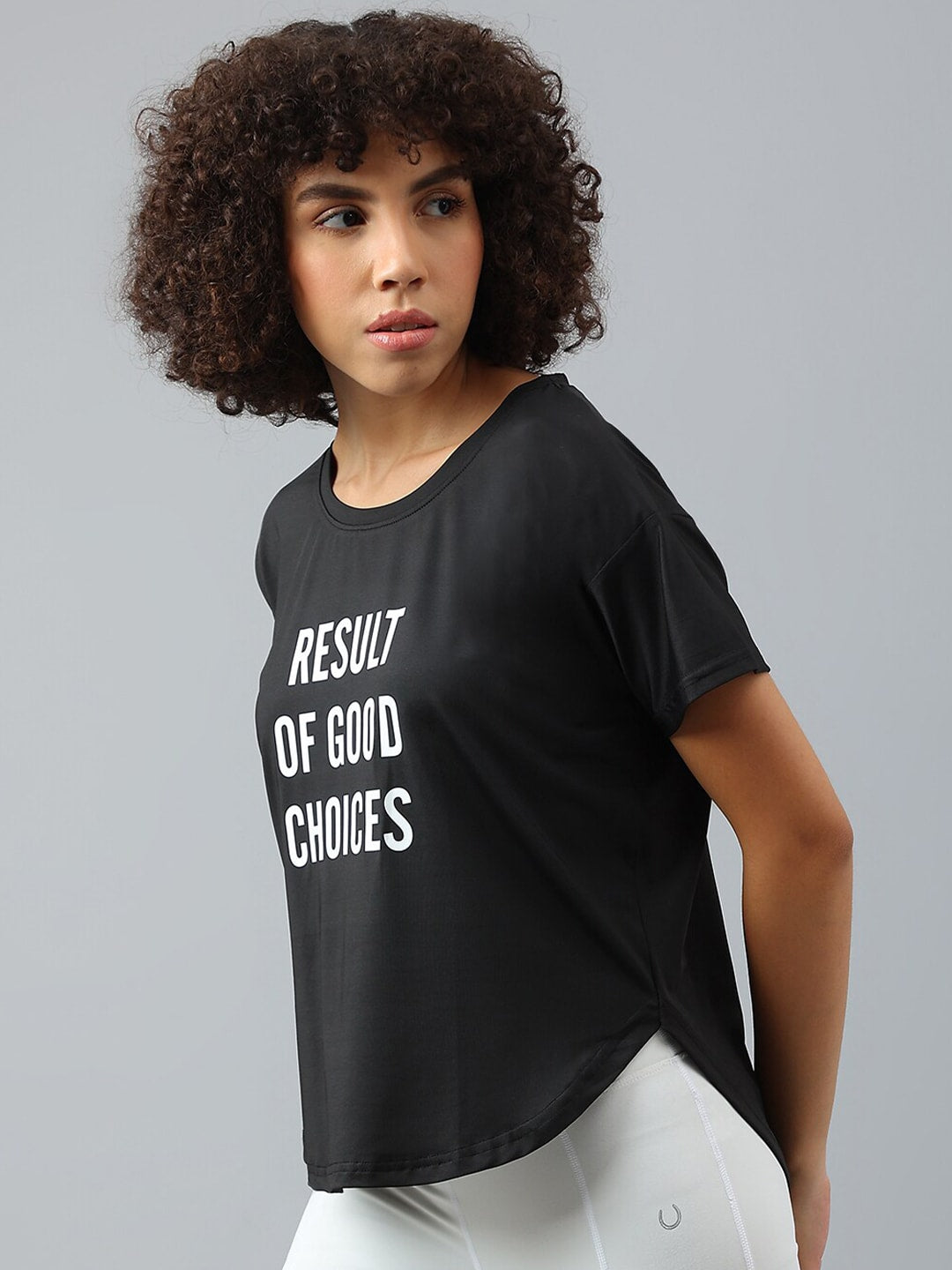 MKH Women Typography Printed Dri-FIT Sports T-shirt - Distacart