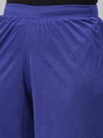 Thumbnail for Souchii Women Navy Blue Knitted Palazzos - Distacart