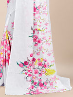 Thumbnail for Kalini Floral Printed Pure Cotton Block Print Saree - Distacart