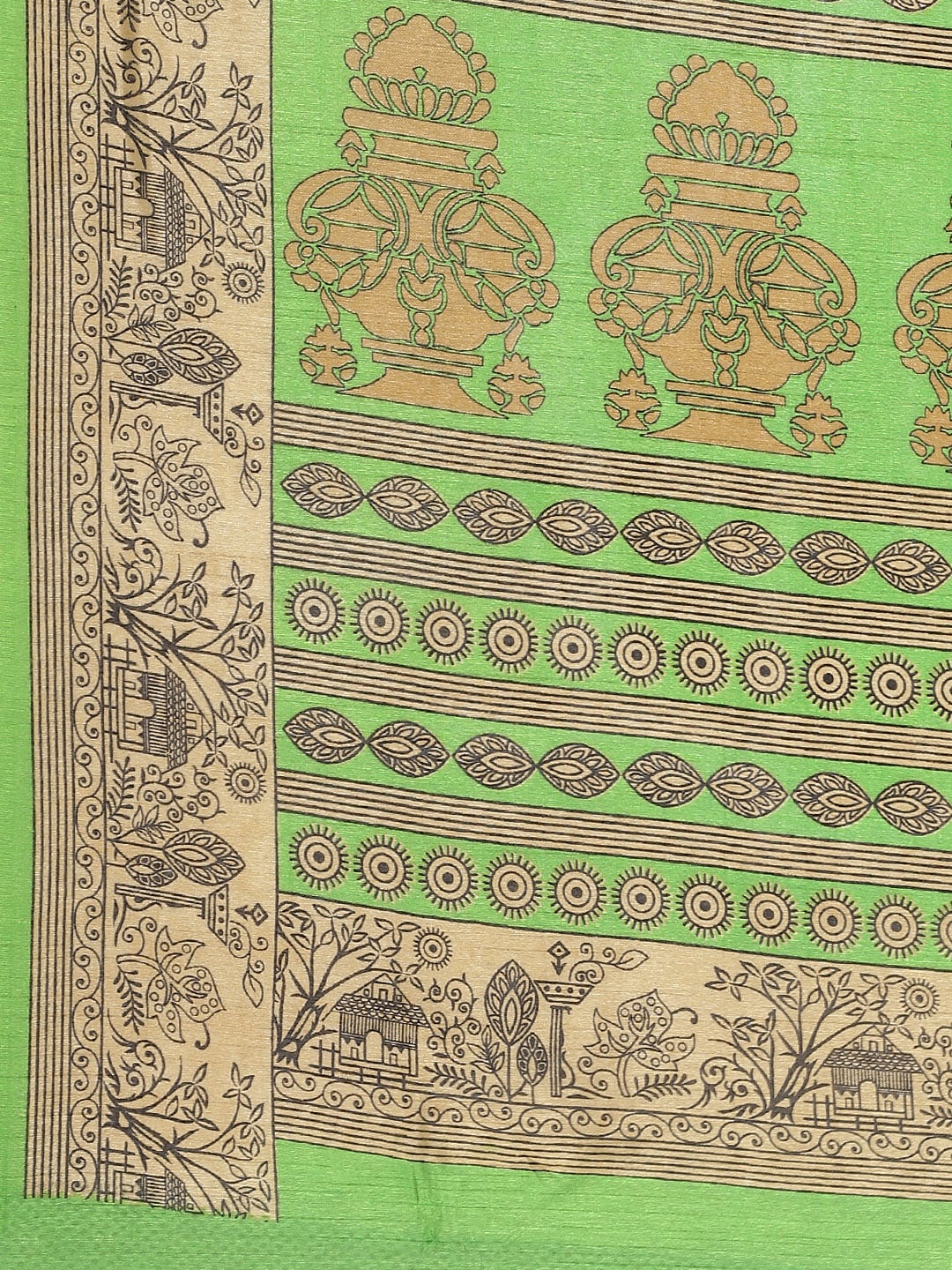 Saree Mall Green & Beige Printed Saree - Distacart