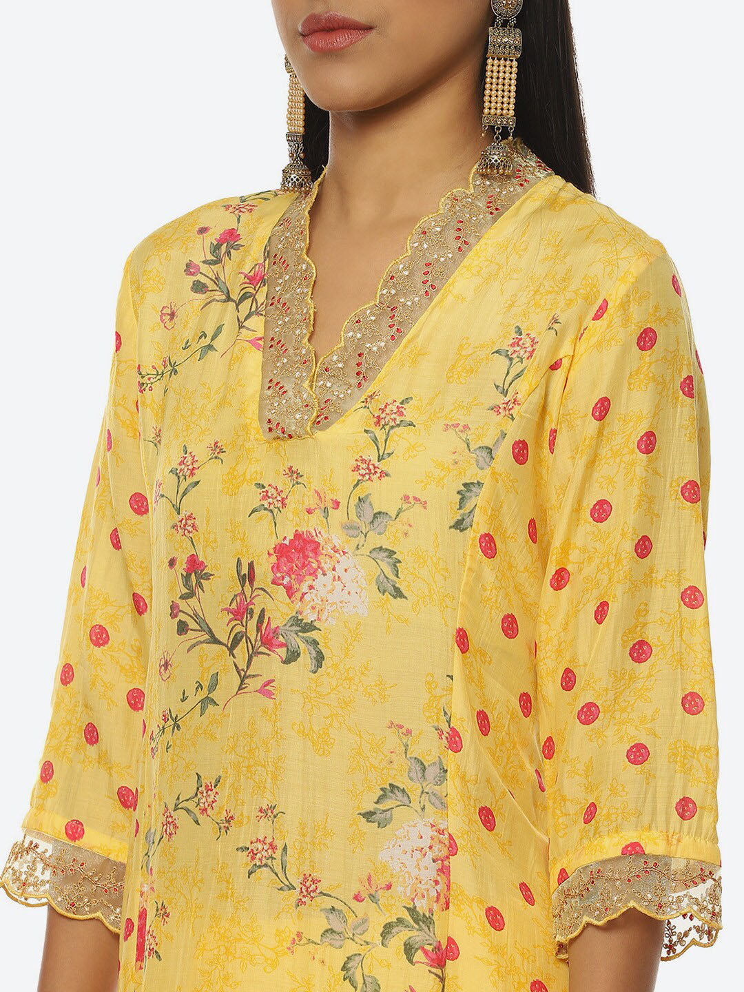 Biba Floral Printed Kurta with Palazzos - Distacart
