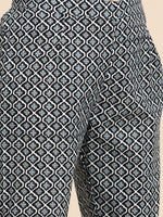 Thumbnail for Sangria Ethnic Motifs Printed High Slit Gotta Patti Pure Cotton Kurta With Trousers - Distacart