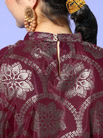 Thumbnail for Sangria Deep Burgundy Polyester New Age Kaftan Kurta - Distacart