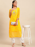 Thumbnail for Sangria Women Ethnic Motifs Printed Mirror Work Indie Prints Kurta - Distacart