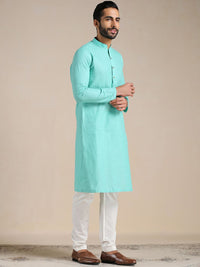 Thumbnail for Manyavar Men Pure Cotton Kurta with Churidar - Distacart