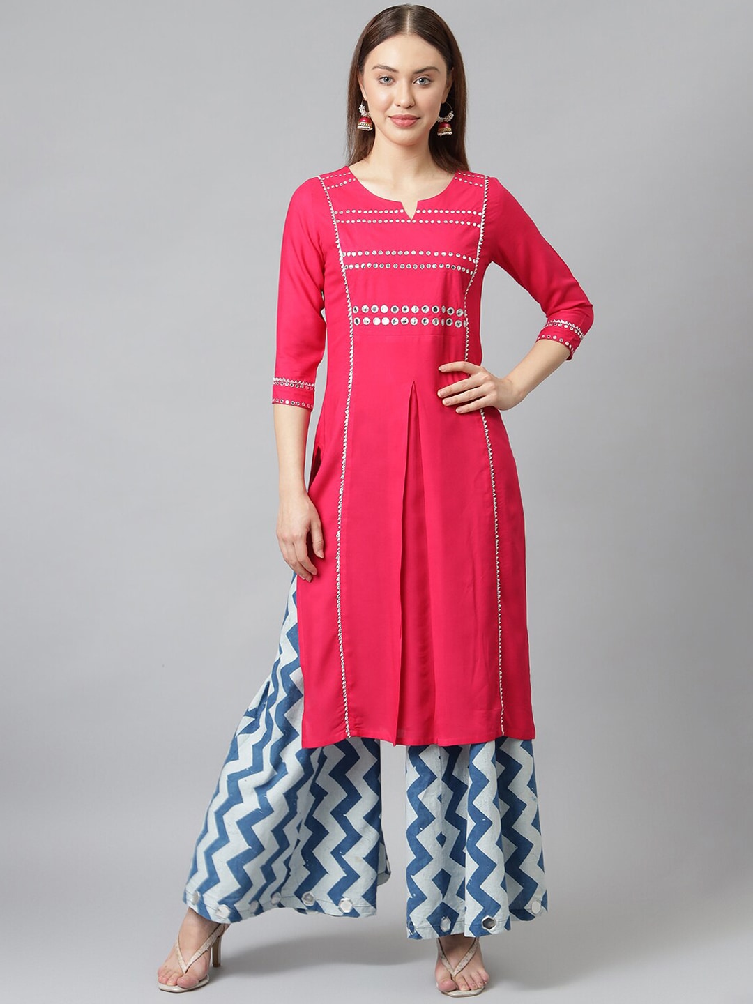 Khushal K Women Embellished Mirror Work Kurta - Distacart