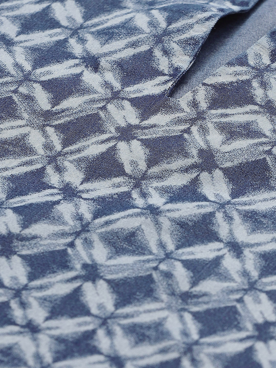 Biba Women Blue & Grey Printed Straight Kurta - Distacart