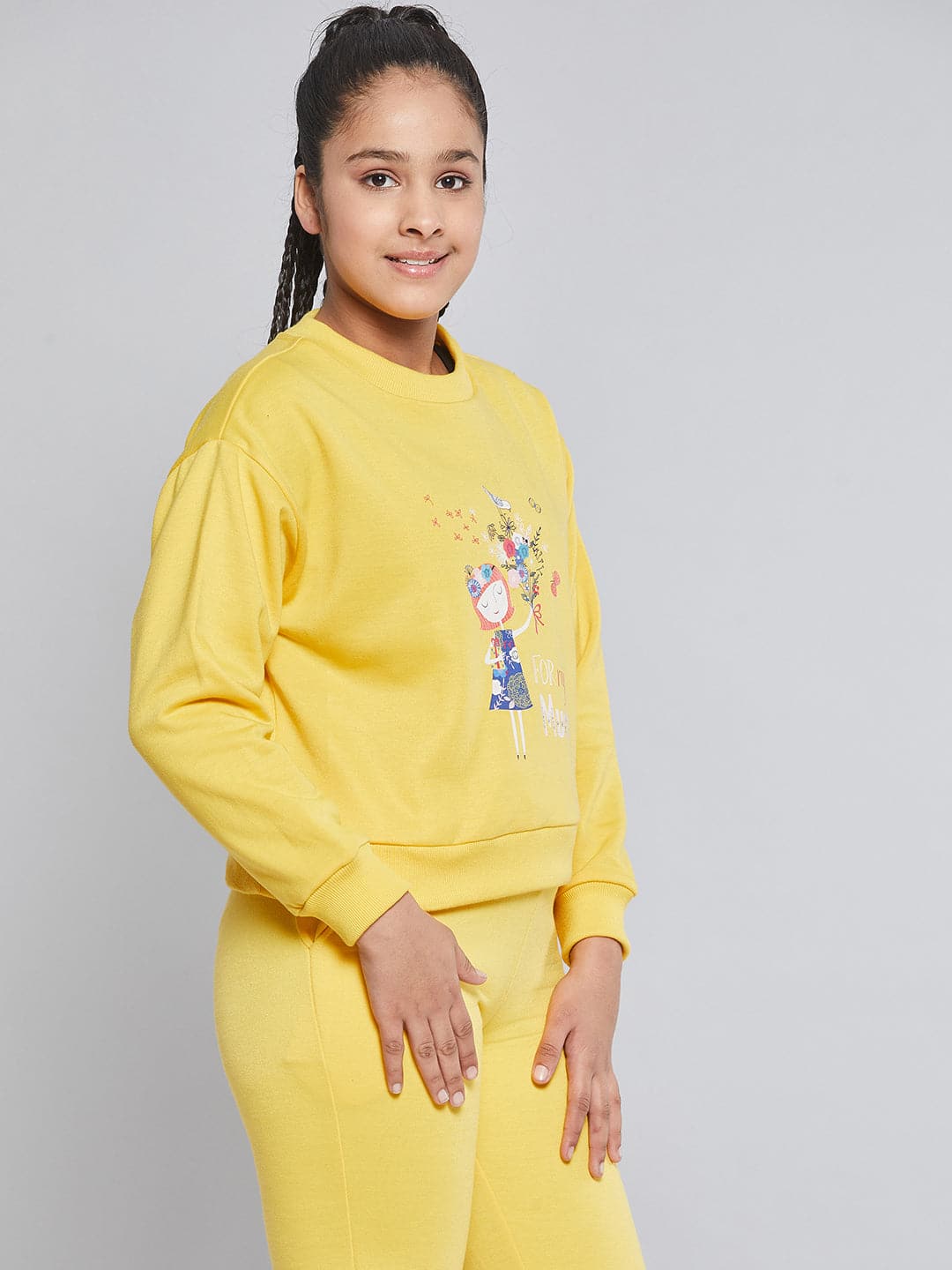 Lyush Yellow Fleece GIRL Sweatshirt For Girls - Distacart
