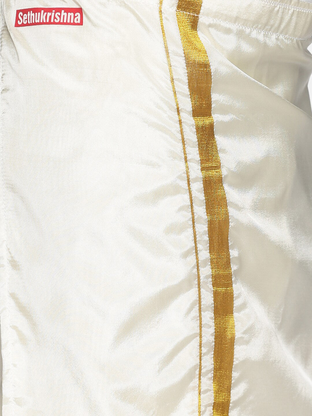 Sethukrishna Olive Green & White Solid Shirt and Veshti Set For Boys - Distacart