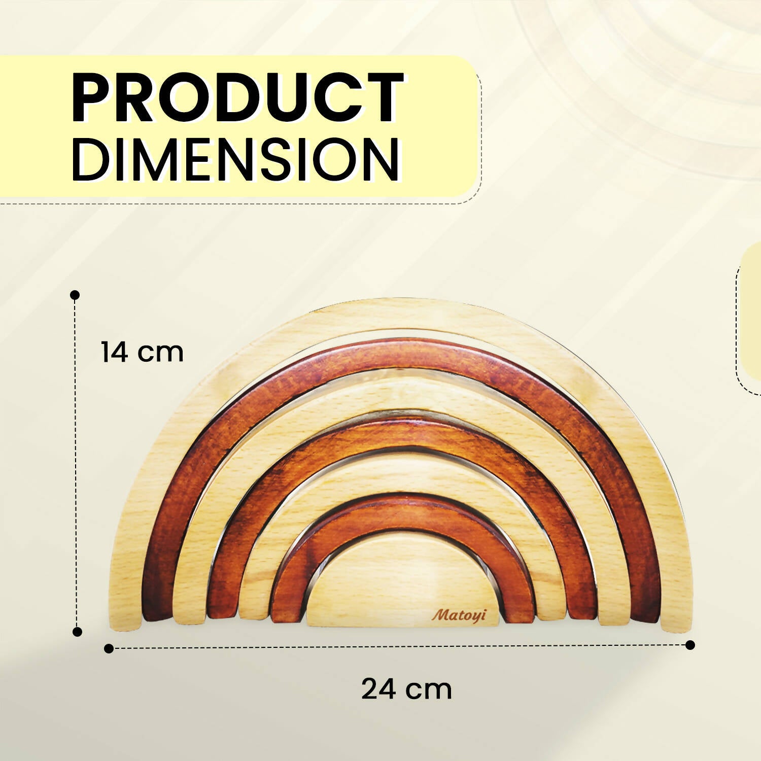 Matoyi Wooden Arch Shaped Stacker Multicolor - 7 Piece - Distacart
