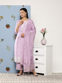Thumbnail for Libas Women Lavender Kurta with Trousers & With Dupatta - Distacart