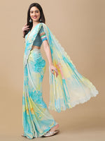 Thumbnail for Mitera Blue & Blue Tie and Dye Beads and Stones Saree - Distacart