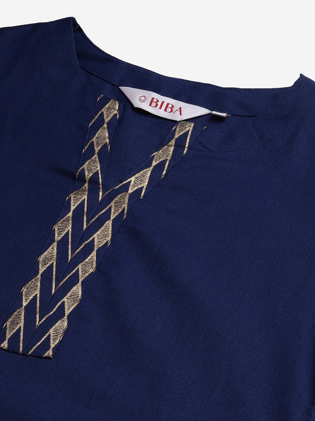 Biba Women Navy Blue Solid Kurta with Palazzos - Distacart