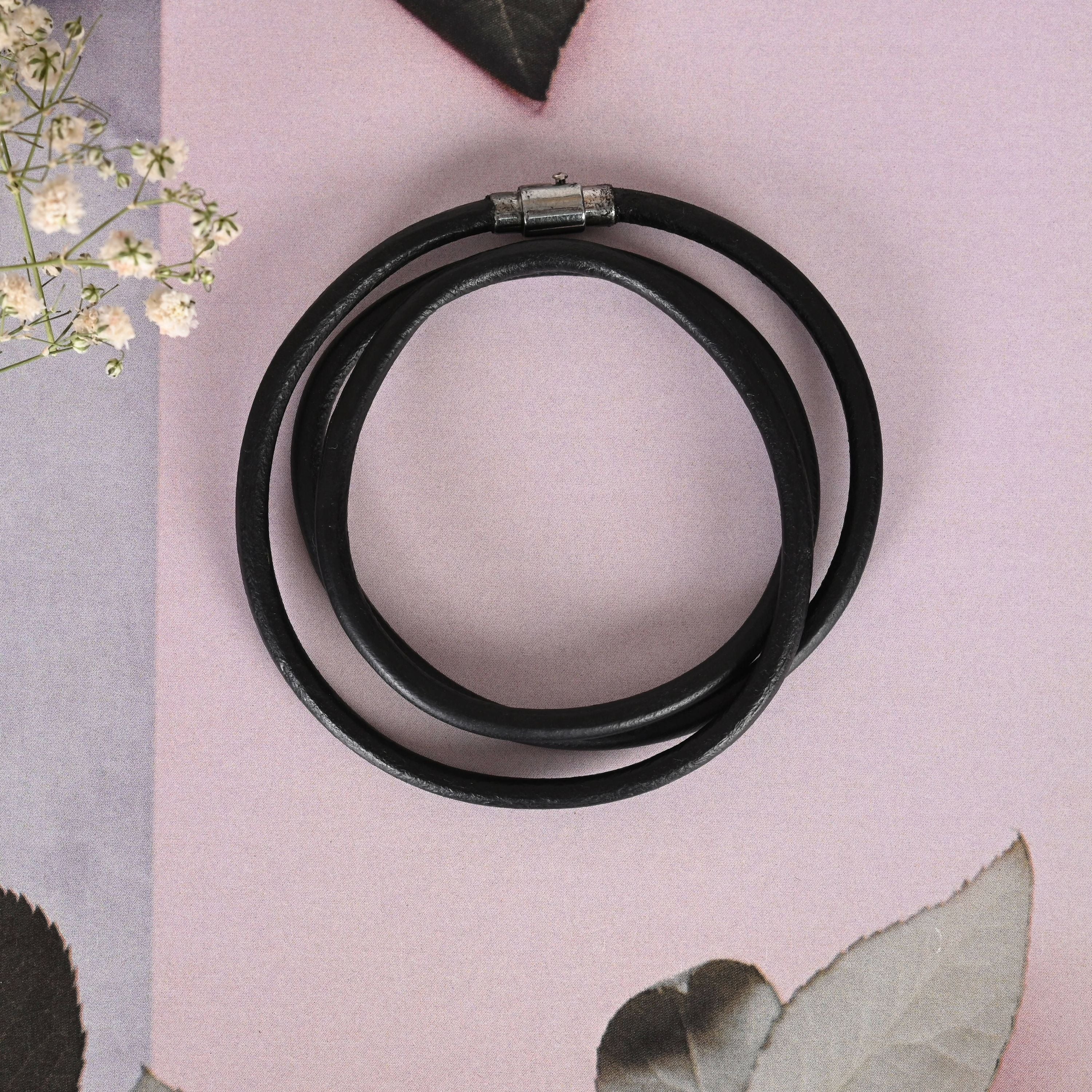 NVR Men Black Wraparound Bracelet - Distacart