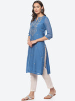 Thumbnail for Biba Women Ethnic Motifs Embroidered Thread Work Kurta - Distacart