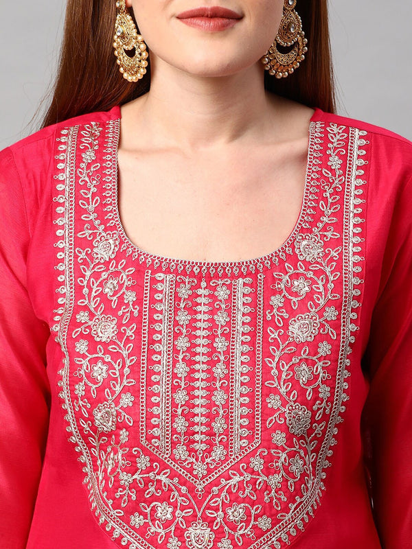 Kalini Women Thread Work Kurta with Palazzos & With Dupatta - Distacart