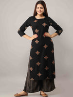 Thumbnail for Kalini Women Black Embroidered Regular Kurta with Palazzos - Distacart