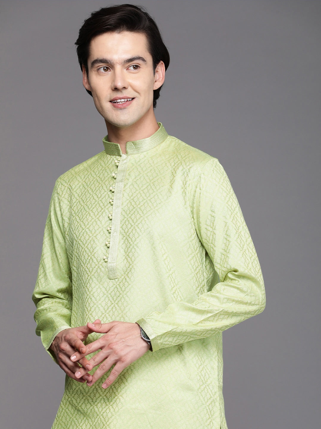 Manyavar Men Green Kurta with Churidar - Distacart