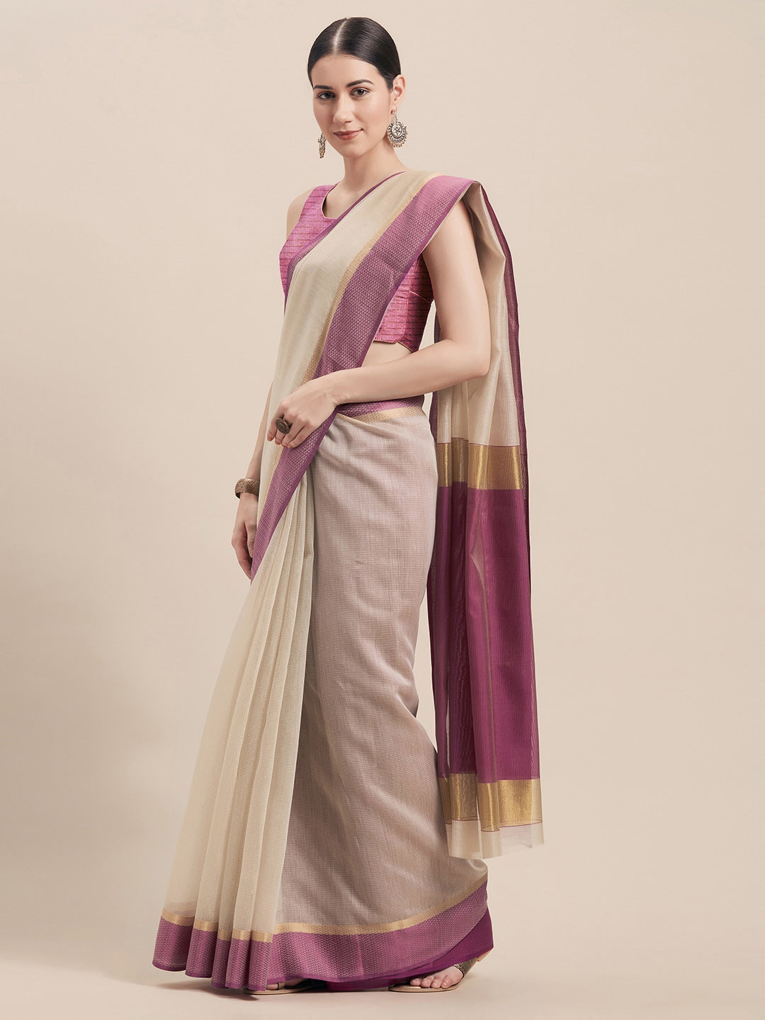 Kalini Zari Pure Cotton Saree - Distacart