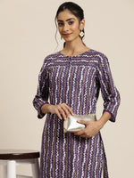 Thumbnail for HERE&NOW Abstract Printed Pure Cotton Kurta - Distacart