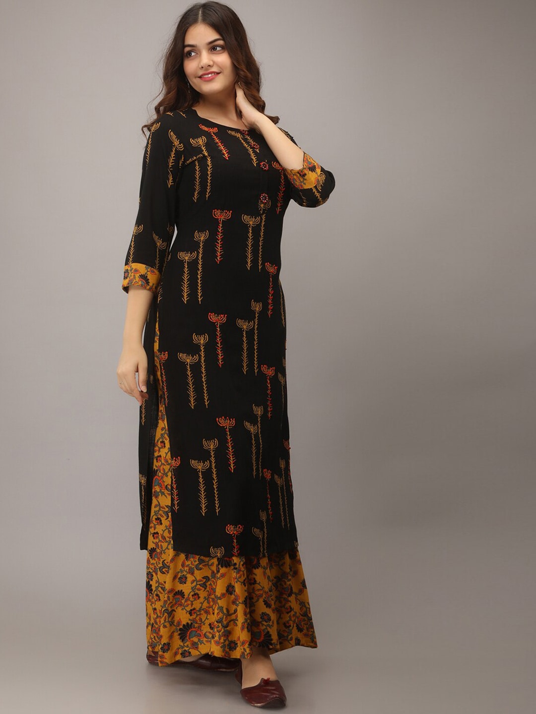 Kalini Women Ethnic Motifs Printed Kurta with Palazzos - Distacart