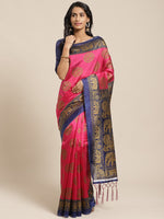 Thumbnail for Saree Mall Pink & Beige Printed Bhagalpuri Saree - Distacart