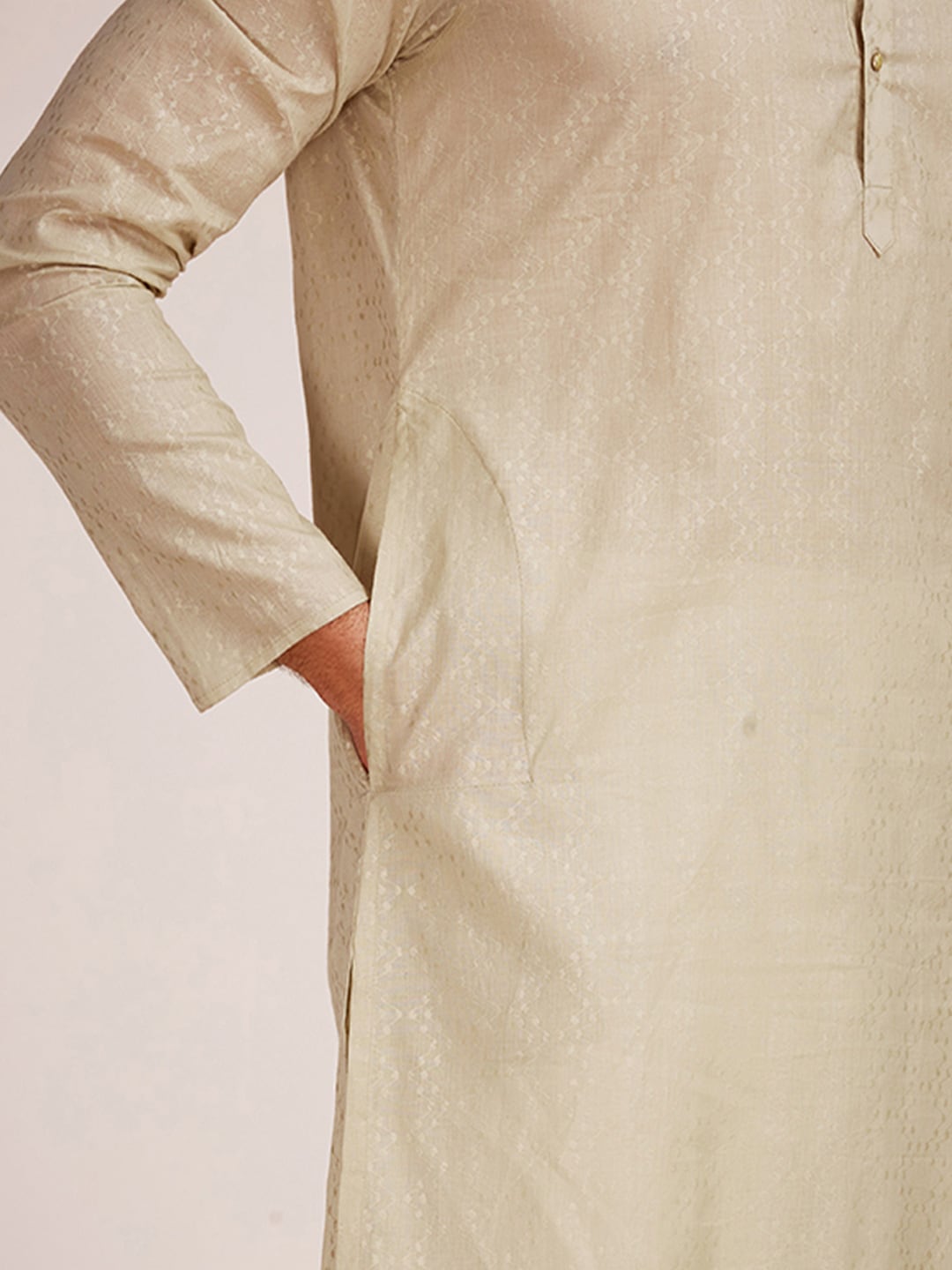 Manyavar Men Ethnic Motifs Pure Cotton Kurta with Churidar - Distacart