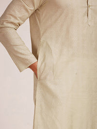 Thumbnail for Manyavar Men Ethnic Motifs Pure Cotton Kurta with Churidar - Distacart