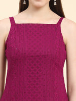 Thumbnail for Kalini Ethnic Motifs Embroidered Chikankari Georgette Kurta - Distacart
