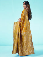 Thumbnail for Kalini Yellow & Gold-Toned Woven Design Zari Banarasi Saree - Distacart