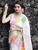Thumbnail for Mitera Floral Printed Zari Banarasi Saree - Distacart