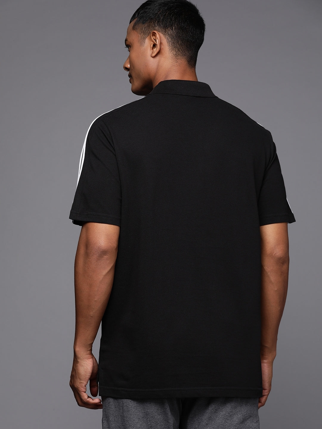 Adidas 3-Stripes Polo Collar Pure Cotton T-shirt - Distacart