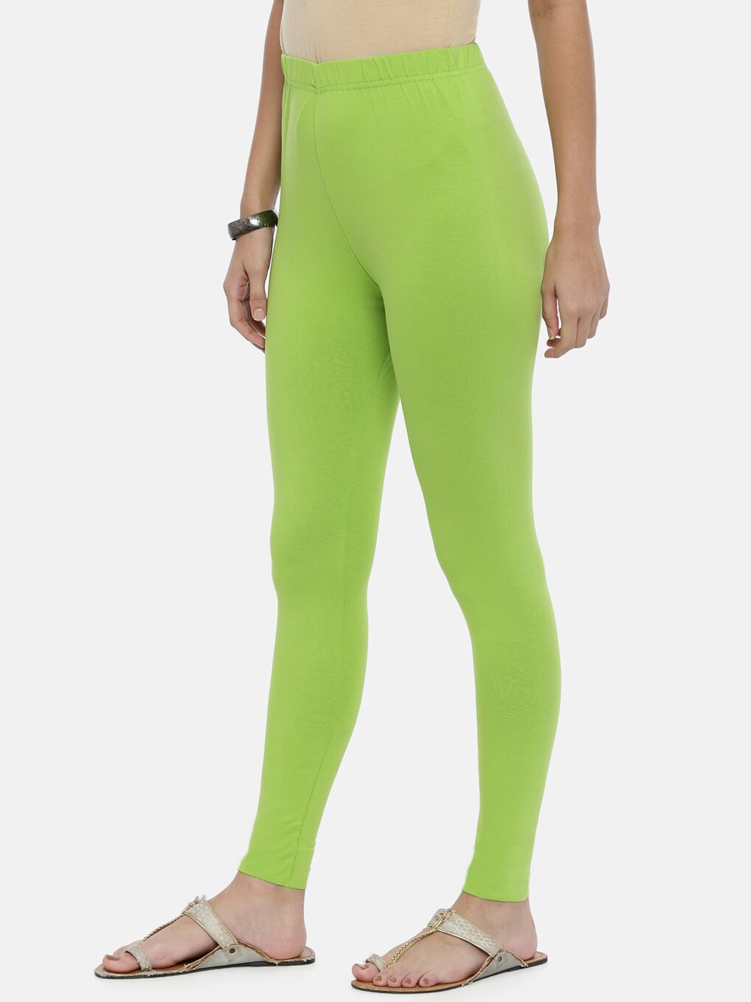 Souchii Lime Green Solid Ankle-Length Leggings - Distacart